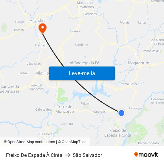 Freixo De Espada À Cinta to São Salvador map