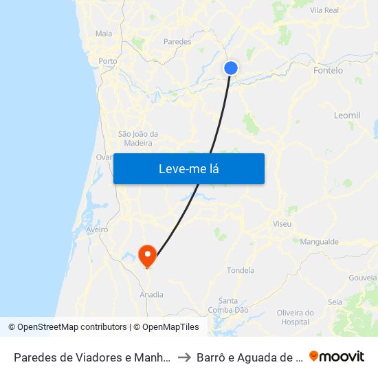 Paredes de Viadores e Manhuncelos to Barrô e Aguada de Baixo map