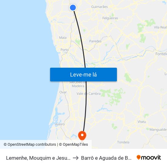 Lemenhe, Mouquim e Jesufrei to Barrô e Aguada de Baixo map