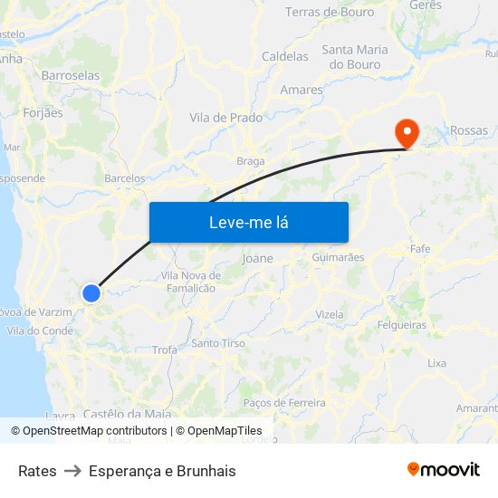 Rates to Esperança e Brunhais map