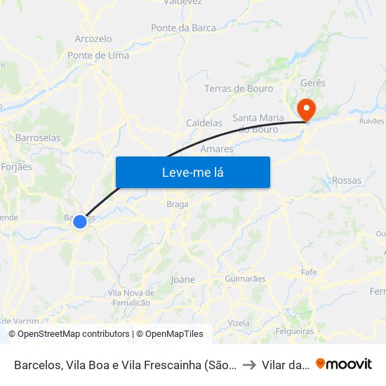 Barcelos, Vila Boa e Vila Frescainha (São Martinho e São Pedro) to Vilar da Veiga map
