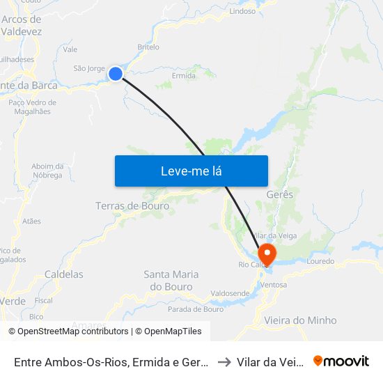 Entre Ambos-Os-Rios, Ermida e Germil to Vilar da Veiga map