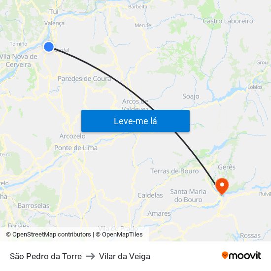 São Pedro da Torre to Vilar da Veiga map