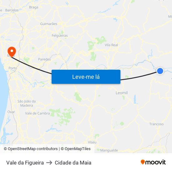 Vale da Figueira to Cidade da Maia map