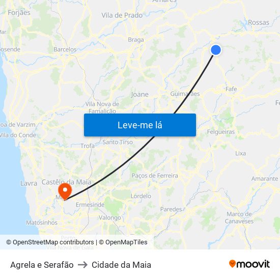 Agrela e Serafão to Cidade da Maia map