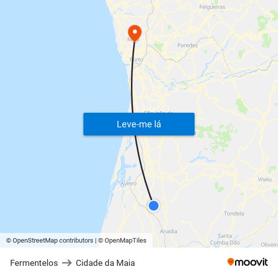 Fermentelos to Cidade da Maia map