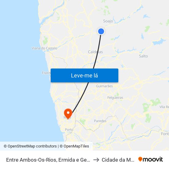 Entre Ambos-Os-Rios, Ermida e Germil to Cidade da Maia map