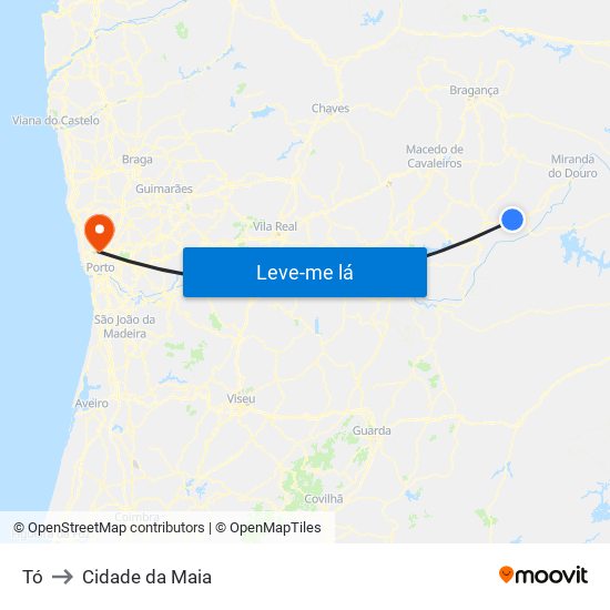 Tó to Cidade da Maia map