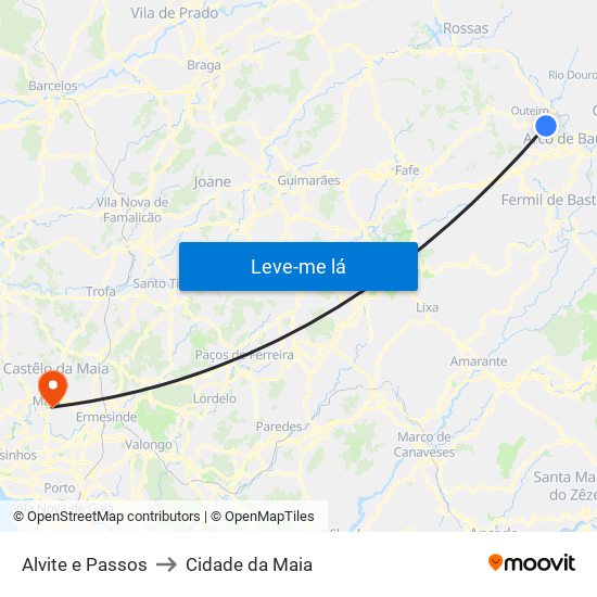 Alvite e Passos to Cidade da Maia map