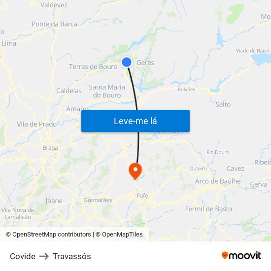 Covide to Travassós map