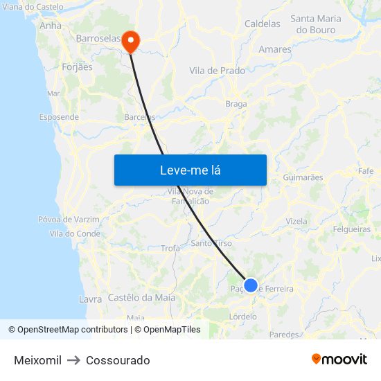 Meixomil to Cossourado map