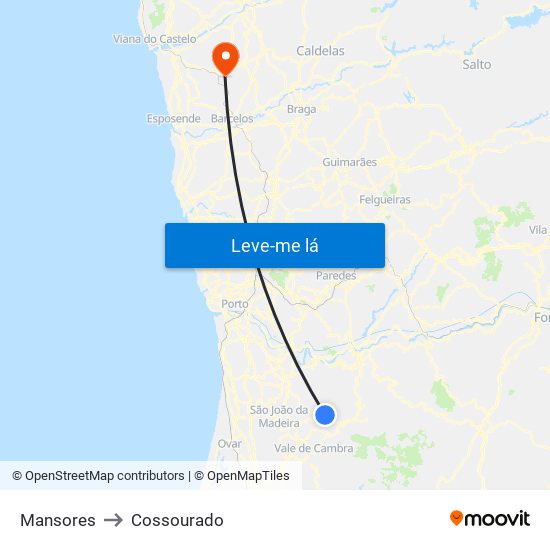 Mansores to Cossourado map