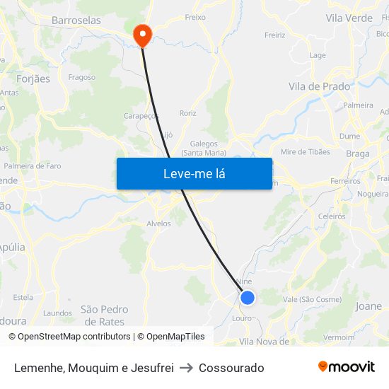 Lemenhe, Mouquim e Jesufrei to Cossourado map