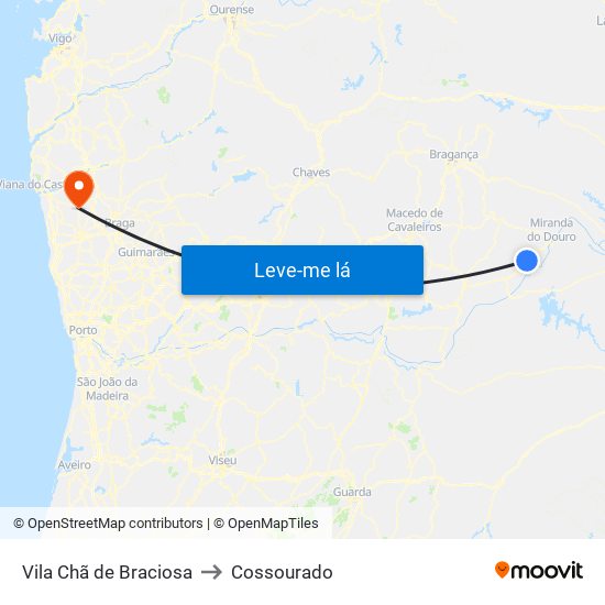 Vila Chã de Braciosa to Cossourado map