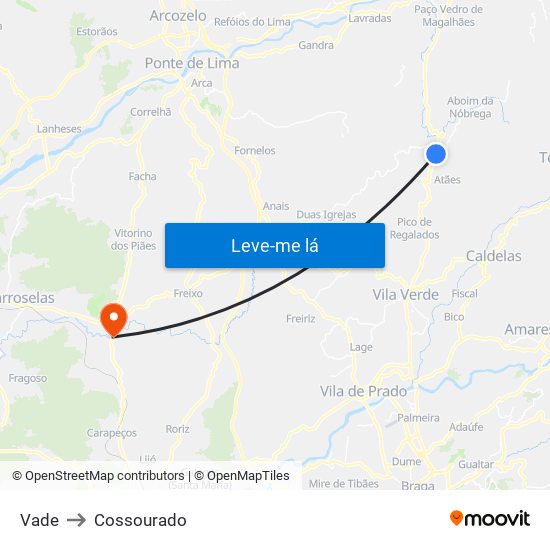 Vade to Cossourado map