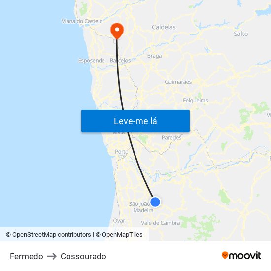 Fermedo to Cossourado map