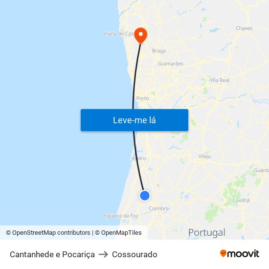 Cantanhede e Pocariça to Cossourado map