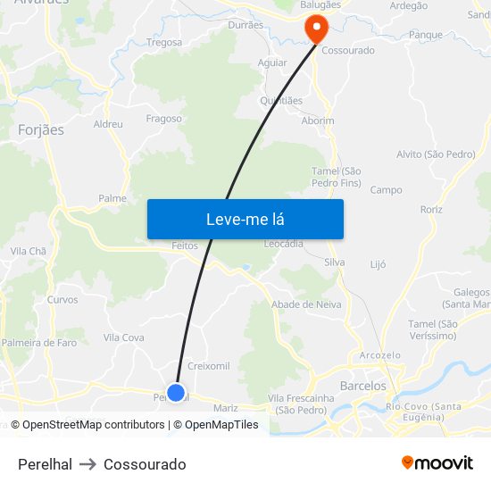 Perelhal to Cossourado map