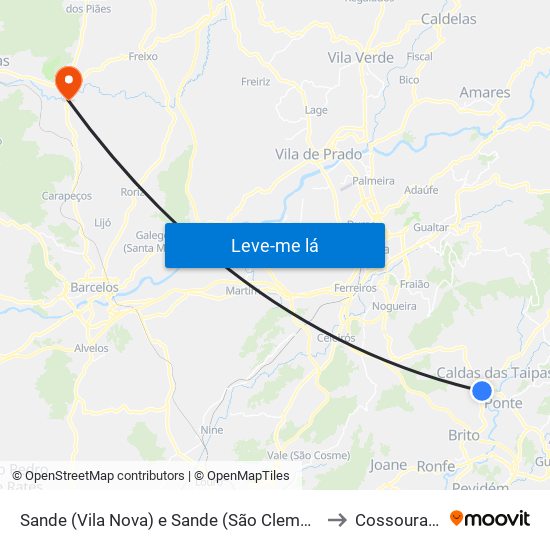 Sande (Vila Nova) e Sande (São Clemente) to Cossourado map