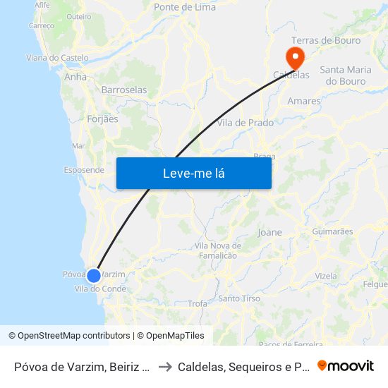 Póvoa de Varzim, Beiriz e Argivai to Caldelas, Sequeiros e Paranhos map