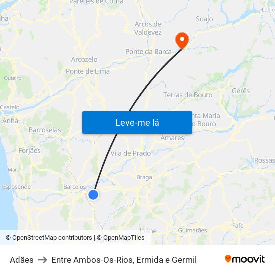 Adães to Entre Ambos-Os-Rios, Ermida e Germil map