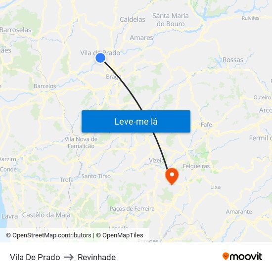 Vila De Prado to Revinhade map