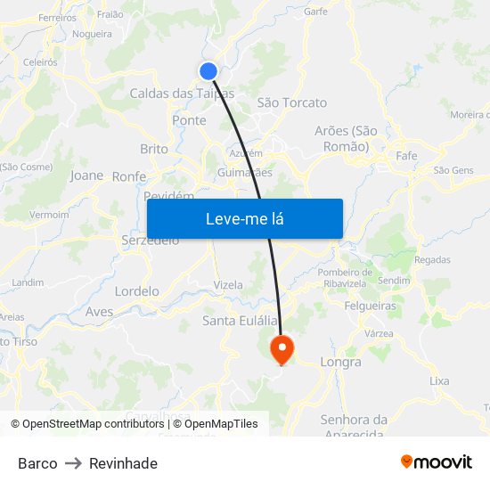 Barco to Revinhade map