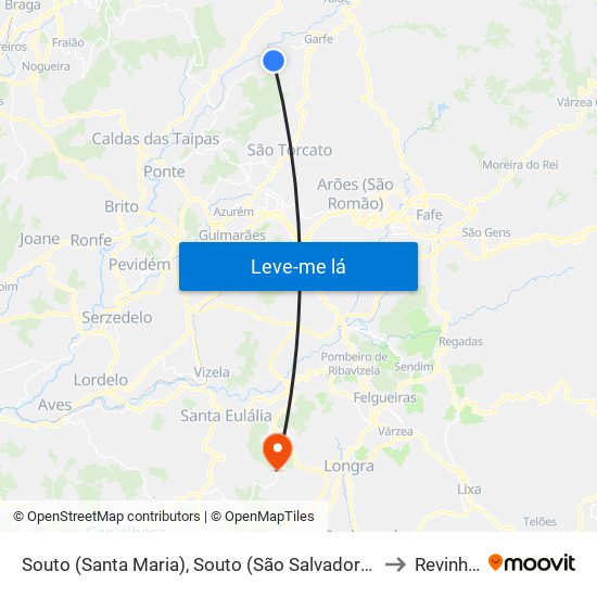 Souto (Santa Maria), Souto (São Salvador) e Gondomar to Revinhade map