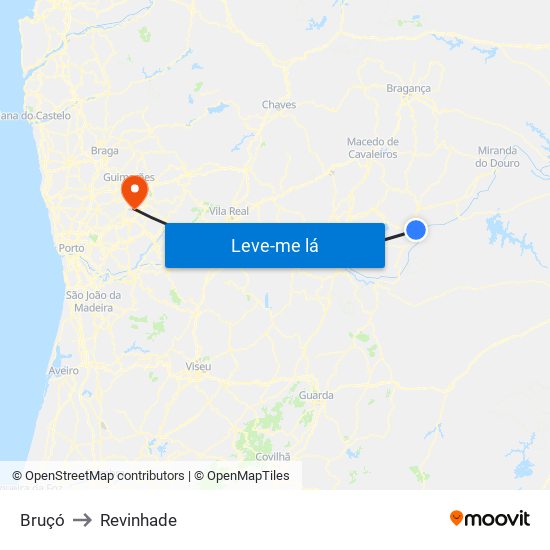 Bruçó to Revinhade map