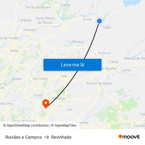 Ruivães e Campos to Revinhade map