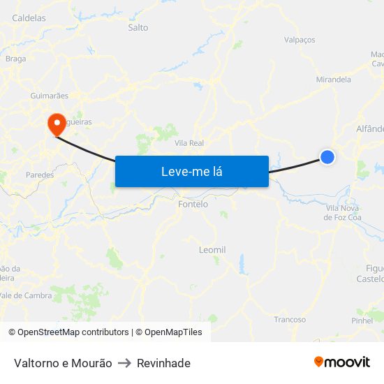 Valtorno e Mourão to Revinhade map