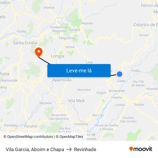 Vila Garcia, Aboim e Chapa to Revinhade map