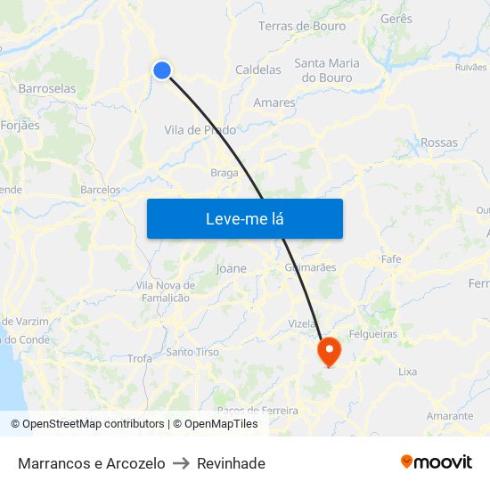 Marrancos e Arcozelo to Revinhade map