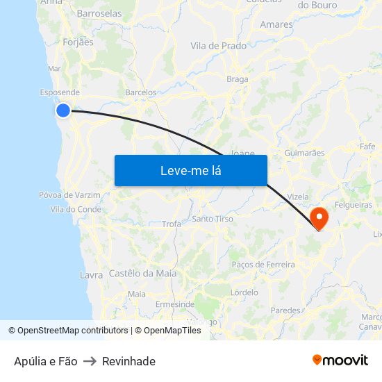 Apúlia e Fão to Revinhade map