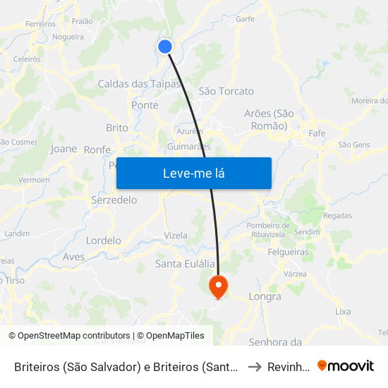 Briteiros (São Salvador) e Briteiros (Santa Leocádia) to Revinhade map