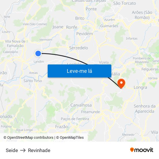 Seide to Revinhade map