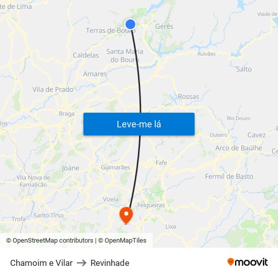 Chamoim e Vilar to Revinhade map