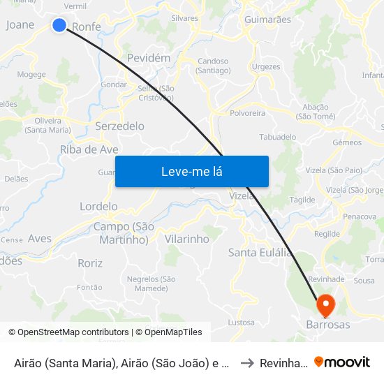 Airão (Santa Maria), Airão (São João) e Vermil to Revinhade map