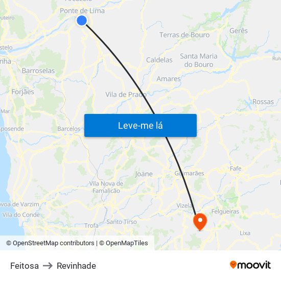 Feitosa to Revinhade map