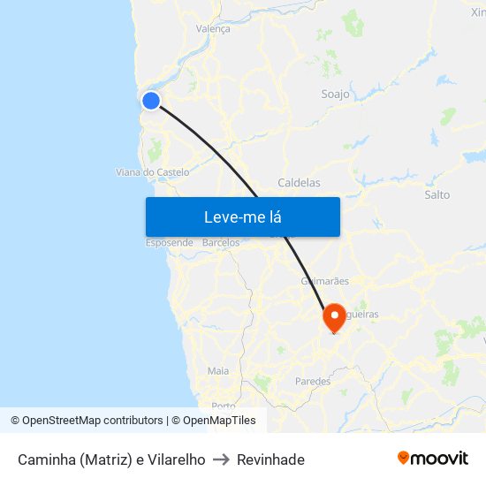 Caminha (Matriz) e Vilarelho to Revinhade map