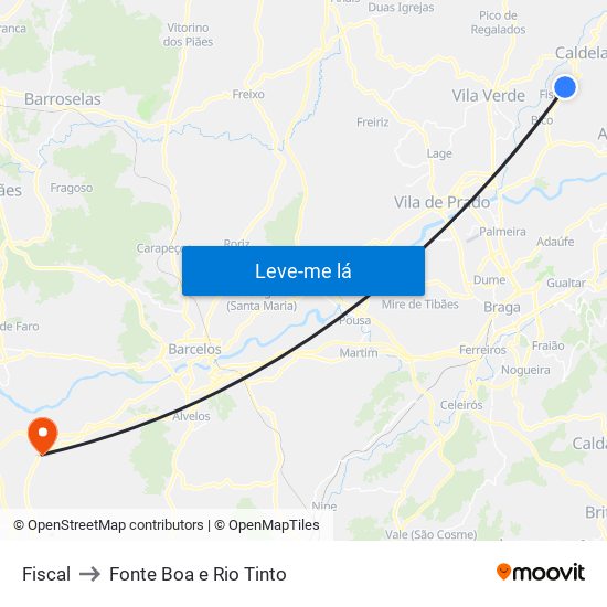 Fiscal to Fonte Boa e Rio Tinto map