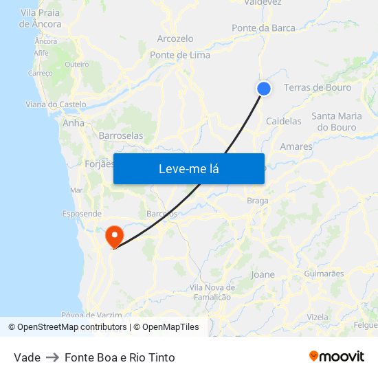 Vade to Fonte Boa e Rio Tinto map