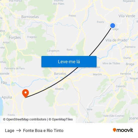 Lage to Fonte Boa e Rio Tinto map