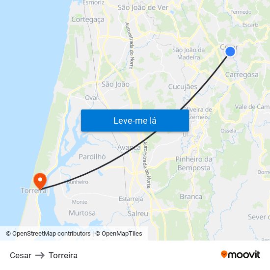 Cesar to Torreira map