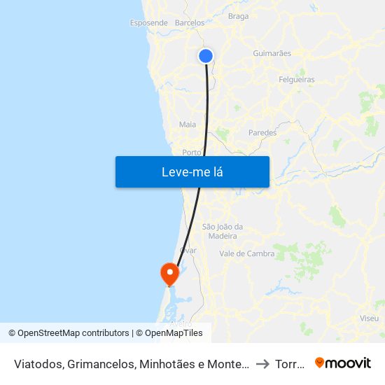 Viatodos, Grimancelos, Minhotães e Monte de Fralães to Torreira map