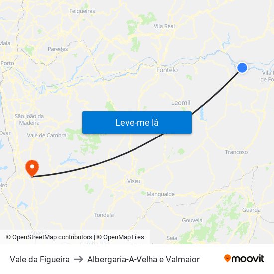 Vale da Figueira to Albergaria-A-Velha e Valmaior map