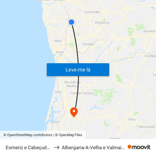 Esmeriz e Cabeçudos to Albergaria-A-Velha e Valmaior map