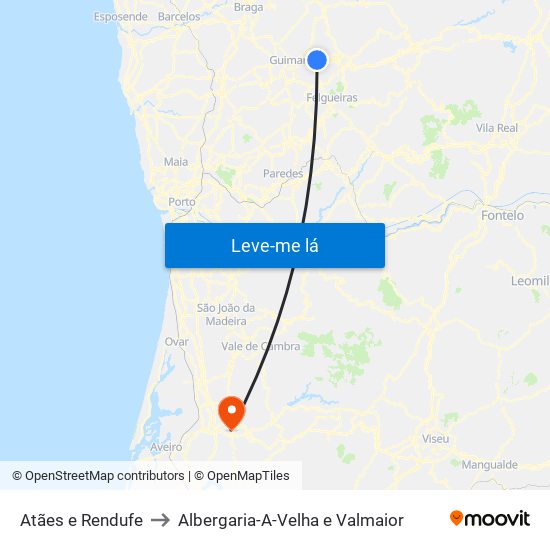 Atães e Rendufe to Albergaria-A-Velha e Valmaior map