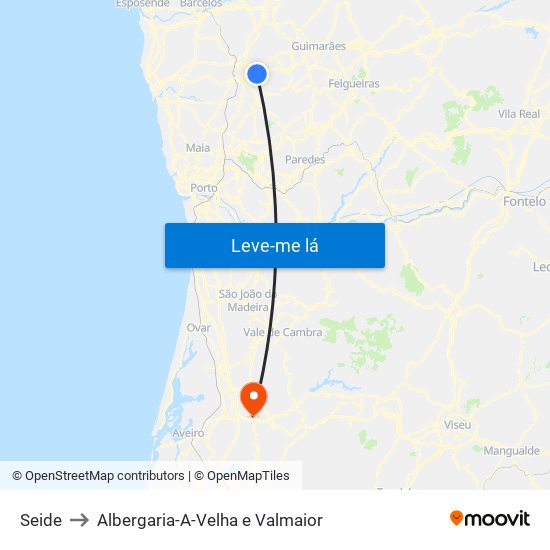 Seide to Albergaria-A-Velha e Valmaior map