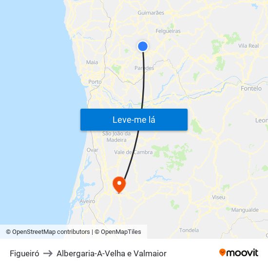 Figueiró to Albergaria-A-Velha e Valmaior map
